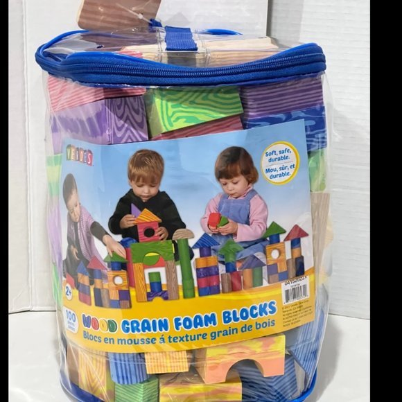 Other 10pc Sealed Woodgrain Foam Building Blocks Verdes New Poshmark